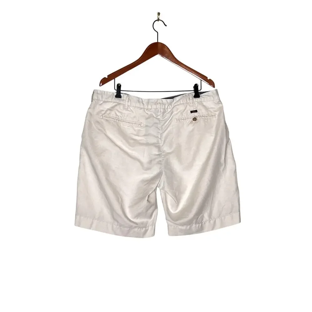 Faherty mens size 38 shorts cream linen/cotton golf cruise wear timeless